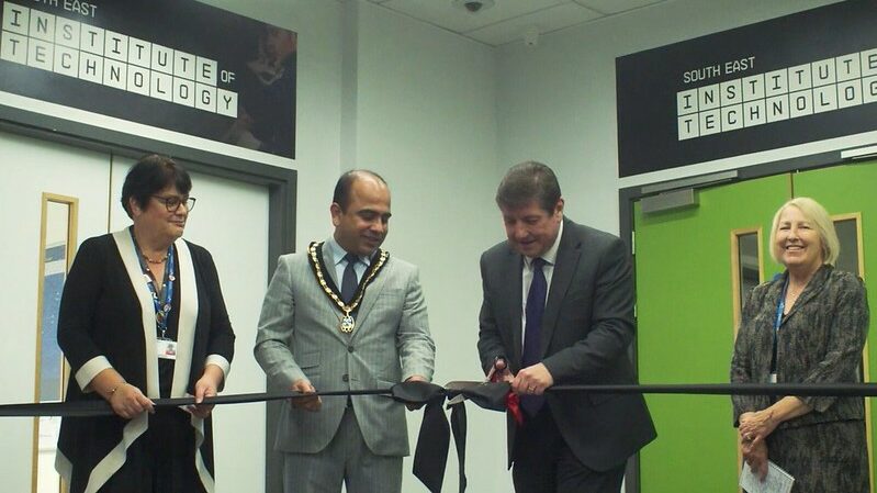 Official ribbon cutting by Stephen Metcalfe and the Deputy Mayor of Thurrock, Qaisar Abbas